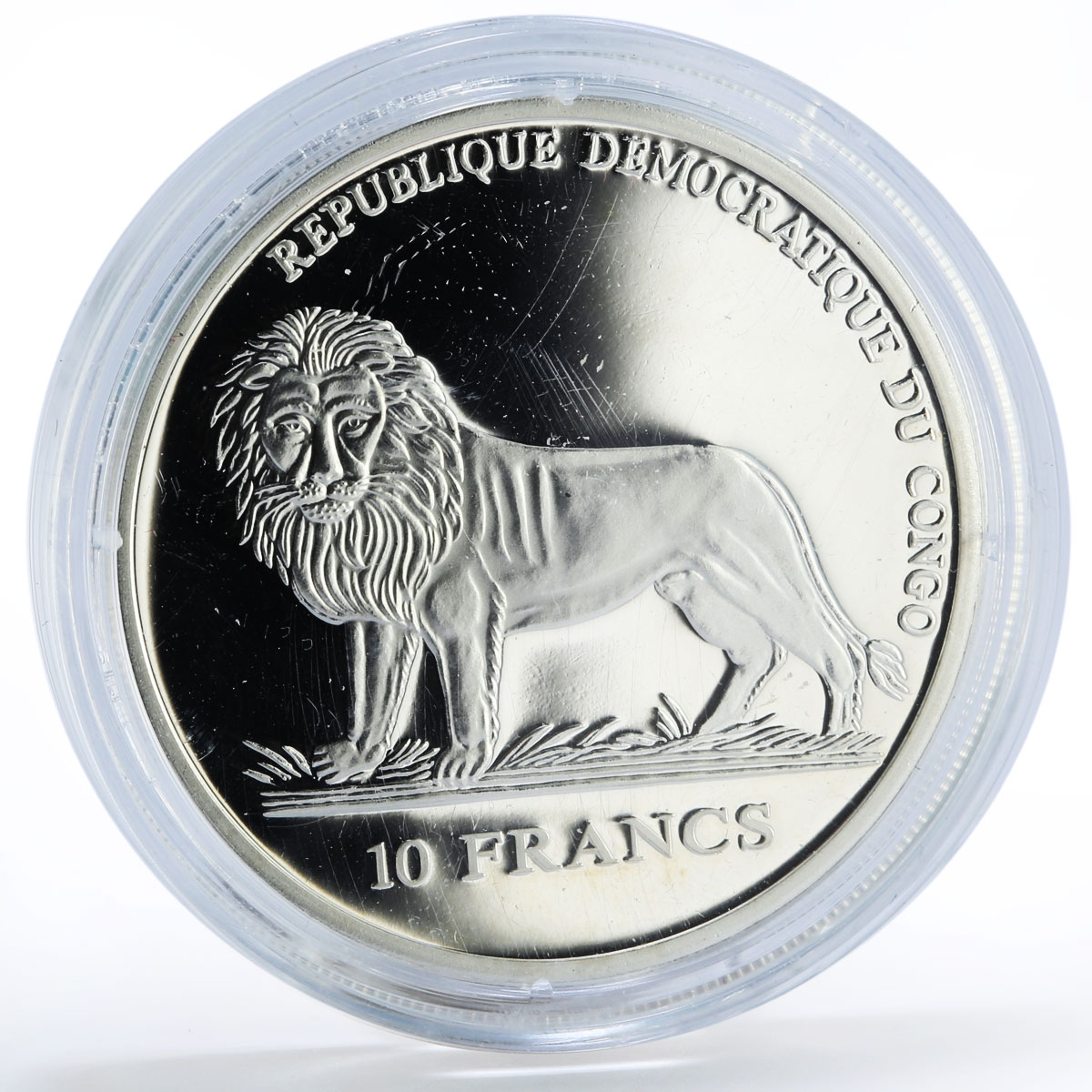 Congo 10 francs Lighthouse Ship Sea Rock Island colored silver coin 2006