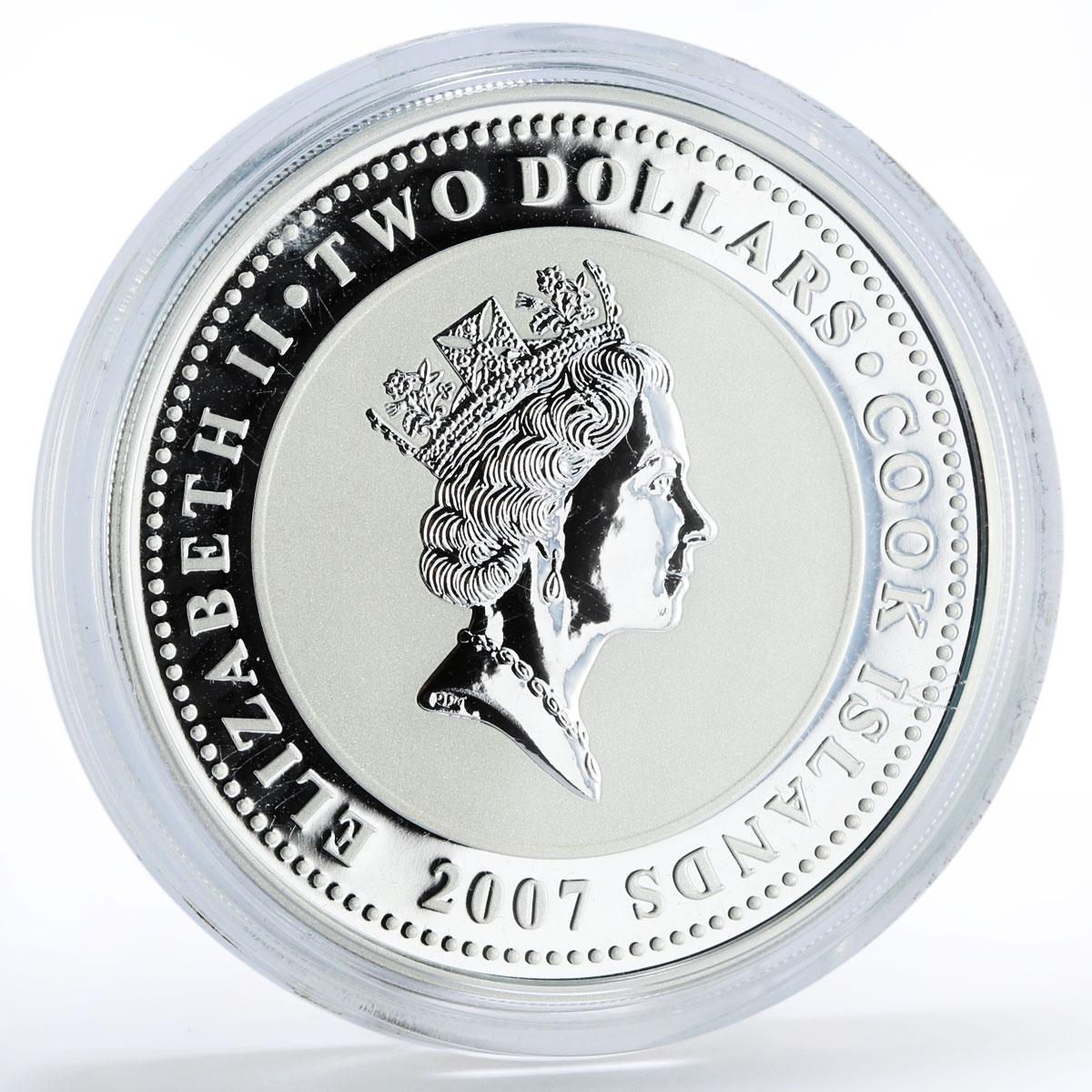 Cook Islands 2 dollars 60 Years to Kalashnikov Rifle colored silver coin 2007