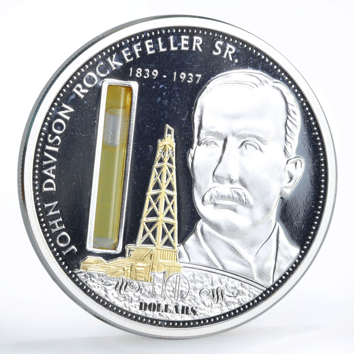 Cook Islands 10 dollars Financial Tycoons John Rockefeller silver coin 2009