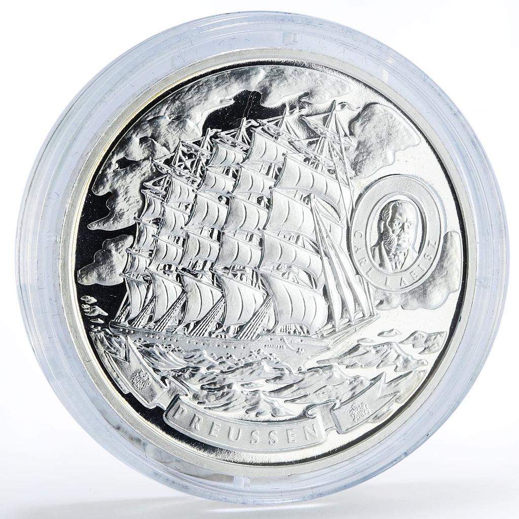 Cook Islands 5 dollars Tall Ships Preussen Ship Clipper silver coin 2008