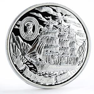 Cook Islands 5 dollars Tall Ships Sedov Ship Clipper silver coin 2008