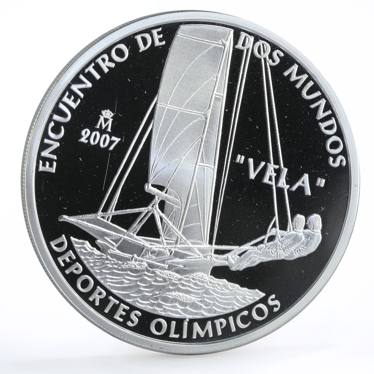 Spain 10 euro Olympic Sailing Vela Boat Ship proof silver coin 2007