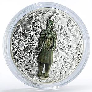 Laos 1000 kip Army General People Defence proof silver coin 2009