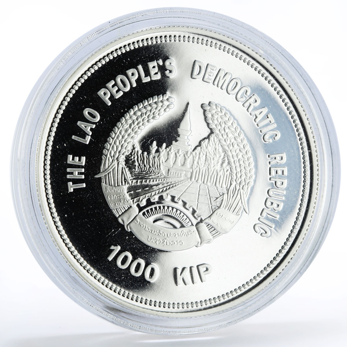 Laos 1000 kip Olympic Games Figure Skating silver proof coin 2014