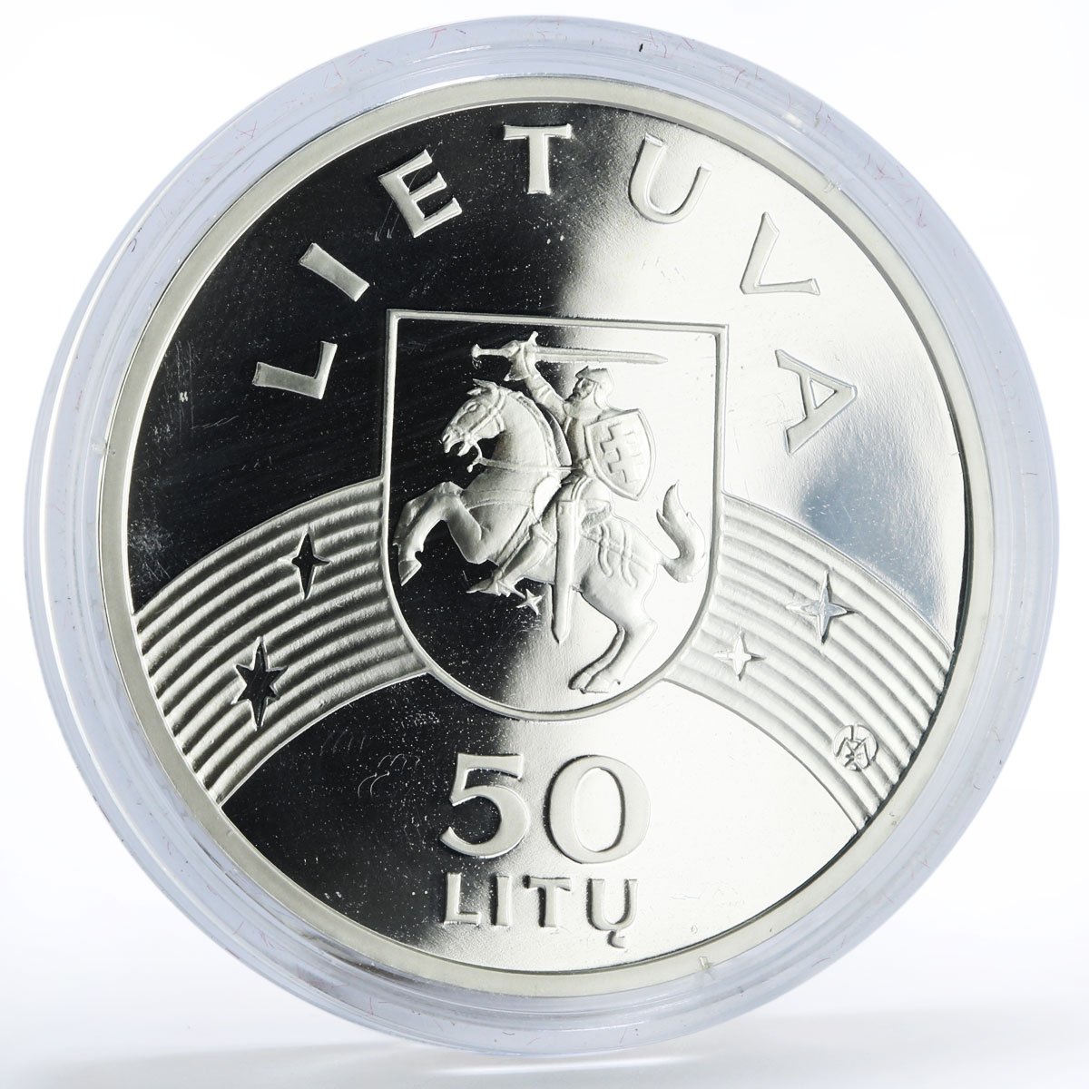 Lithuania 50 litu New Millennium Arch proof silver coin 2000