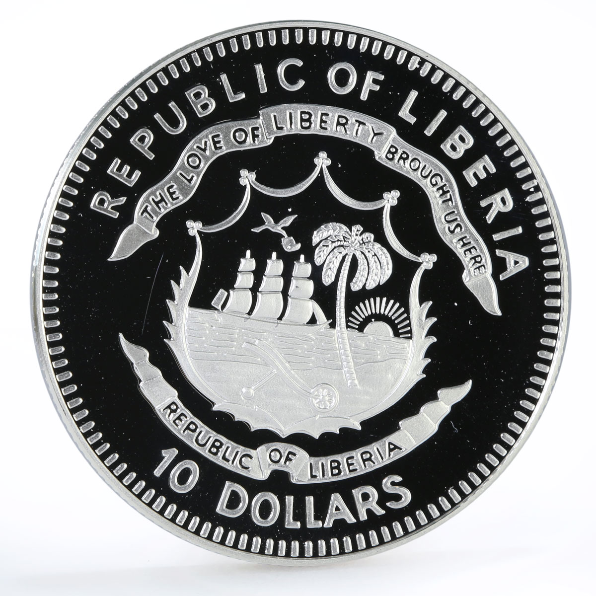 Liberia 10 dollars Clipper Gorch Fock Ship proof silver coin 2003