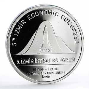 Turkey 50 lira 5th Izmir Economic Congress Summit Monument silver coin 2013