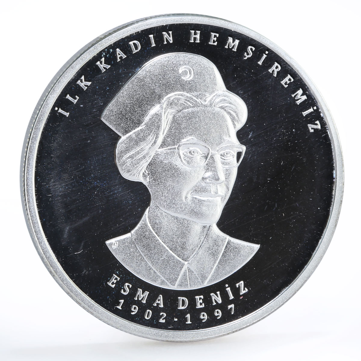 Turkey 20 lira First Turkish Nurse Esma Deniz Red Cross proof silver coin 2015