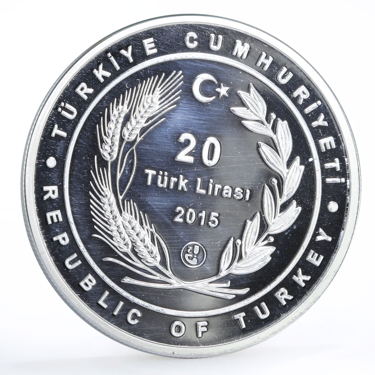 Turkey 20 lira First Turkish Nurse Esma Deniz Red Cross proof silver coin 2015