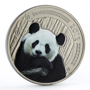 Burkina Faso 100 francs World Wildlife Giant Panda colored titanium coin 2017