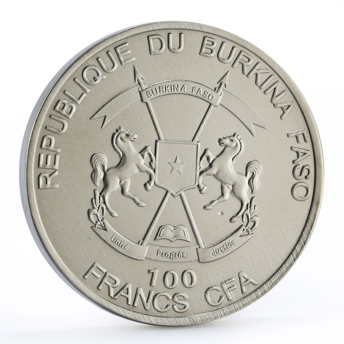 Burkina Faso 100 francs World Wildlife Giant Panda colored titanium coin 2017