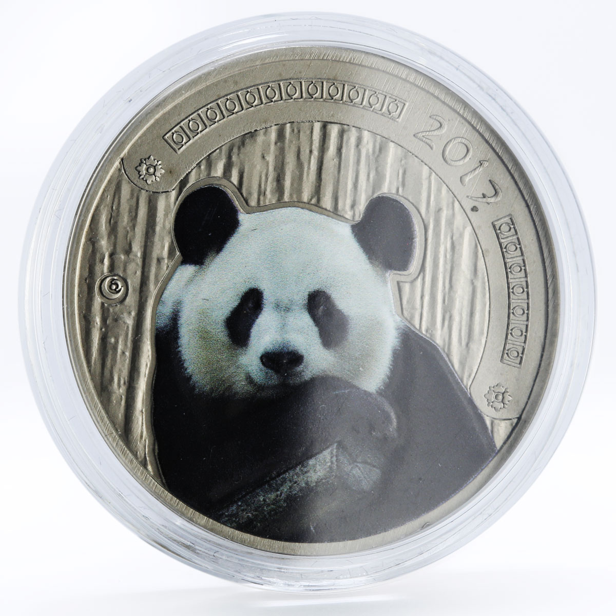 Burkina Faso 100 francs World Wildlife Giant Panda colored titanium coin 2017