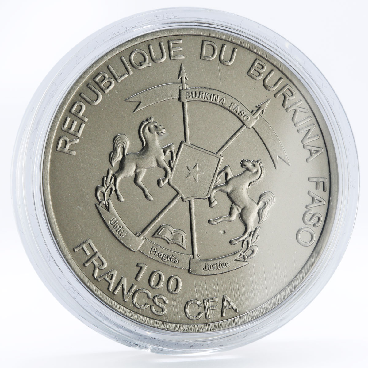 Burkina Faso 100 francs World Wildlife Giant Panda colored titanium coin 2017