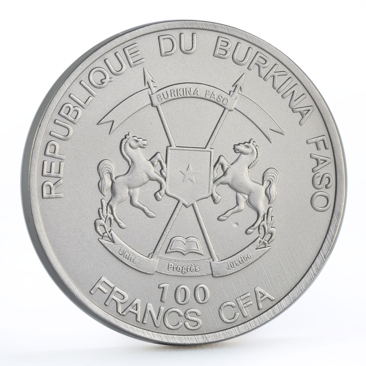 Burkina Faso 100 francs World Wildlife Giant Panda colored titanium coin 2017