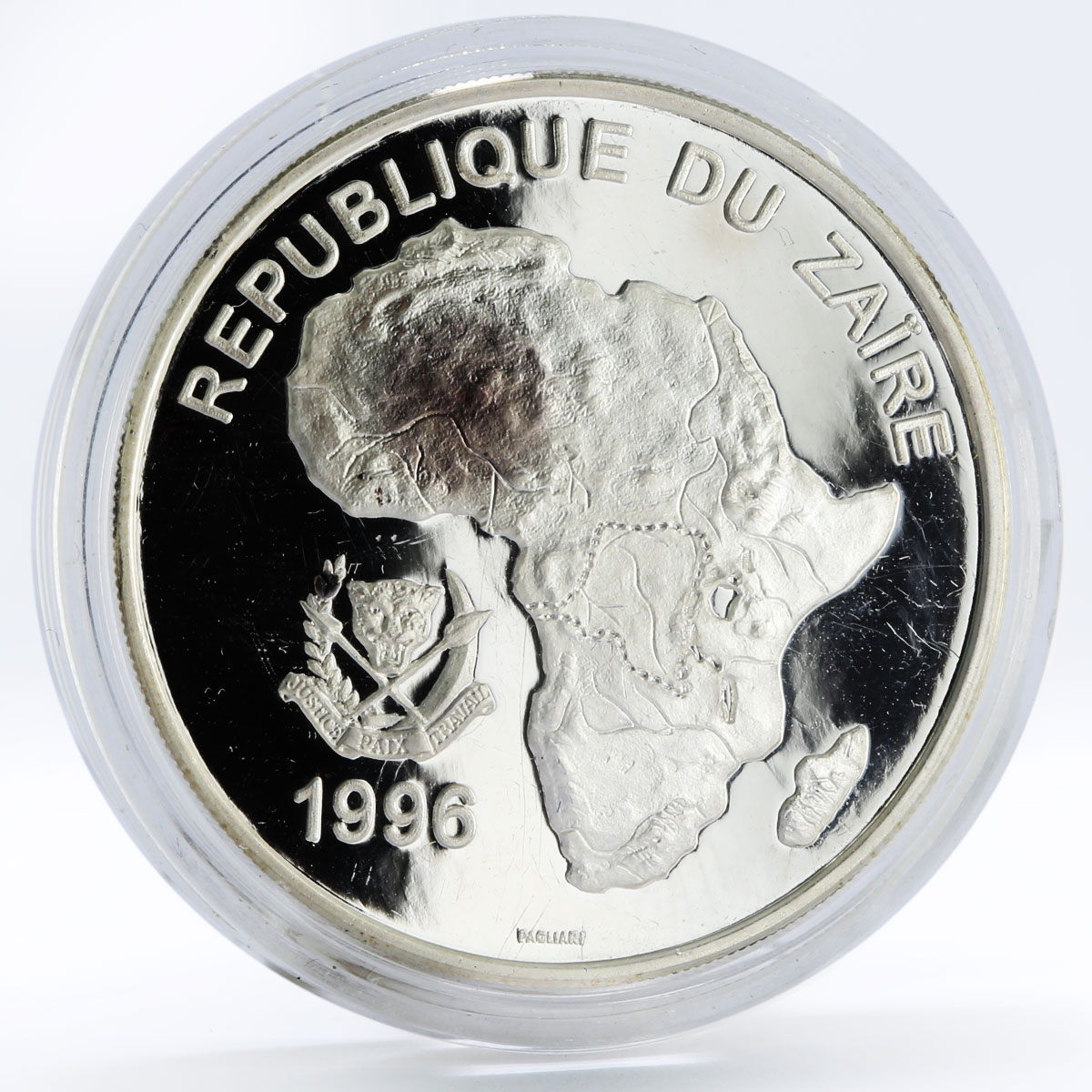 Zaire 500 francs African Wildlife Fauna Gorilla proof silver coin 1996