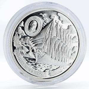 Cook Islands 5 dollars Tall Ships Thomas W. Lawson Ship Clipper silver coin 2008