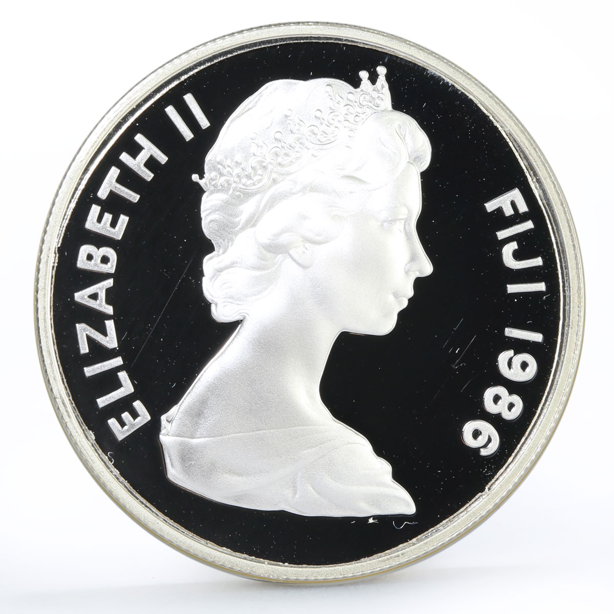 Fiji 10 dollars World Wildlife Fund Fauna Ground Frog proof silver coin 1986