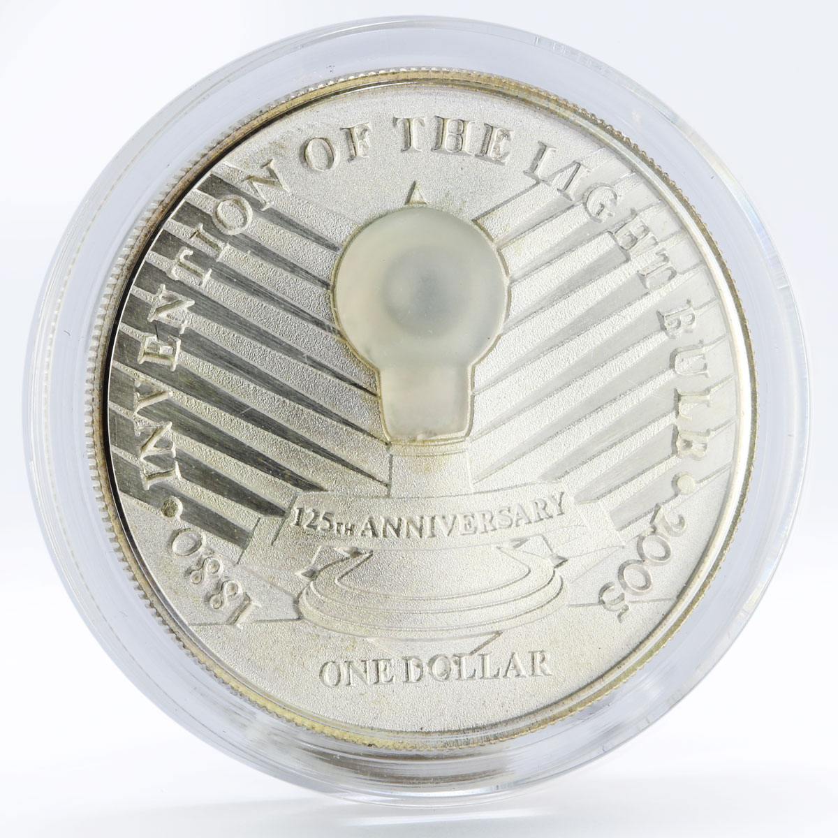 Niue 1 dollar 125th Anniversary of Thomas Edison silvered bronze coin 2005