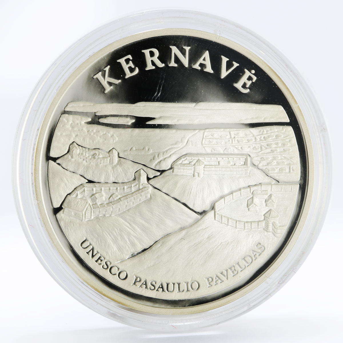 Lithuania 50 litu Architecture Castles Kernave proof silver coin 2005