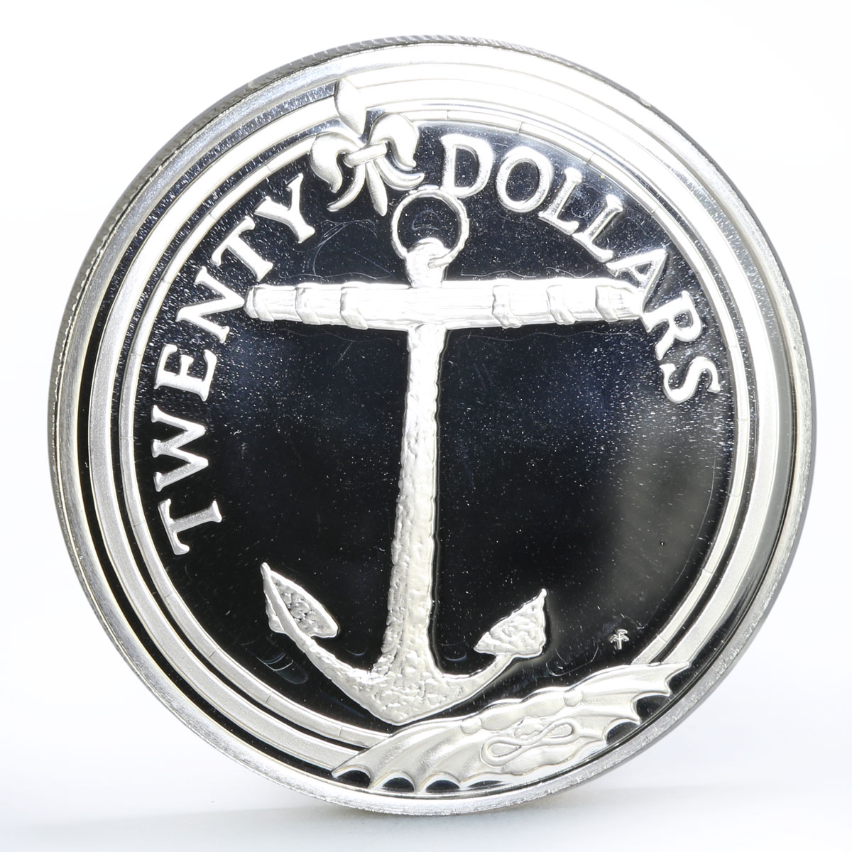 British Virgin Islands 20 dollars Caribbean Treasures Anchor silver coin 1985