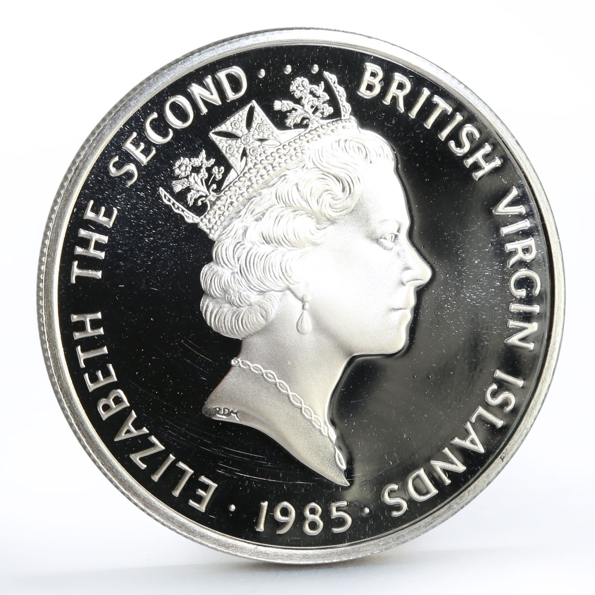 British Virgin Islands 20 dollars Caribbean Treasures Gold Bar silver coin 1985