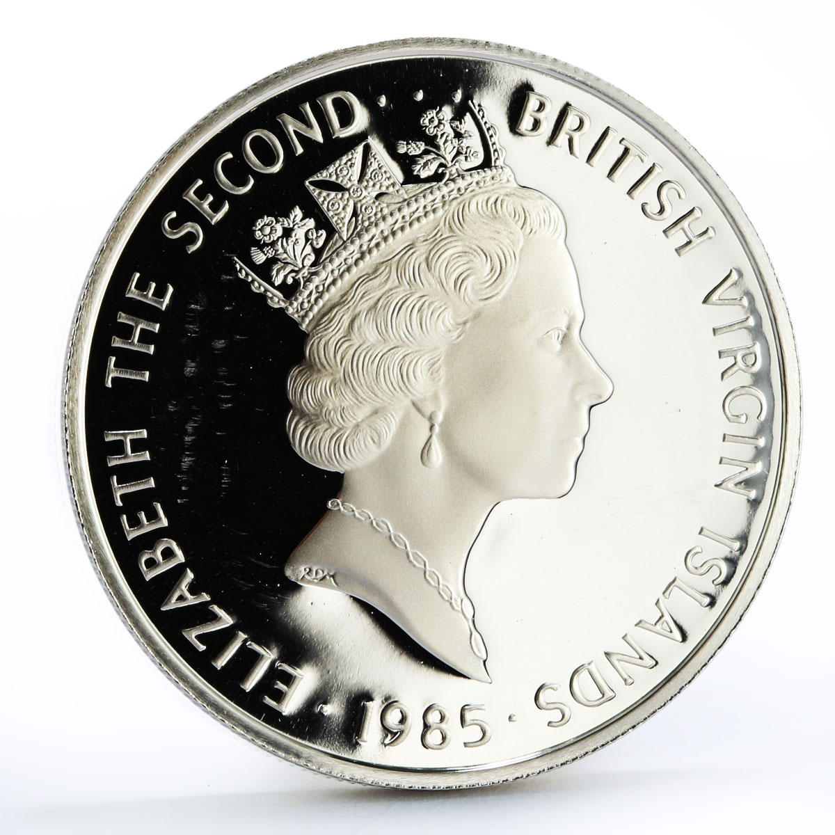 British Virgin Islands 20 dollars Sword Quillon proof silver coin 1985