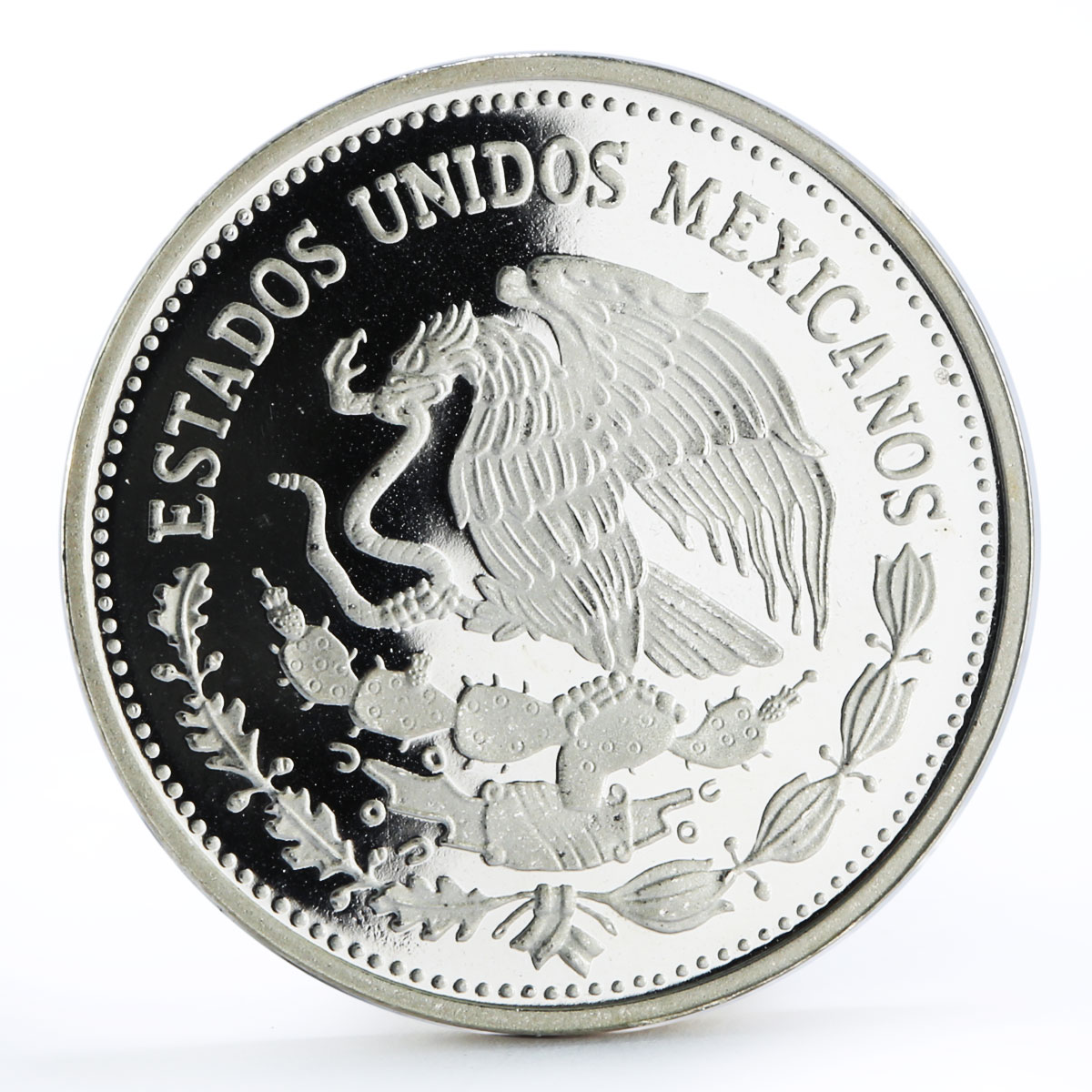 Mexico 25 pesos Football World Cup in Mexico Moving Ball silver coin 1985