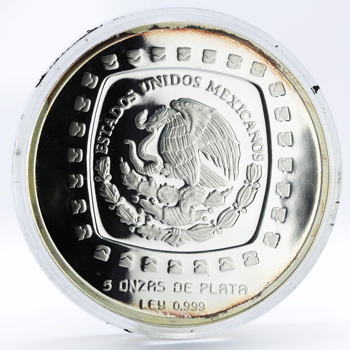 Mexico 10 pesos Olmec series Cabeza Olmeca silver coin 1996
