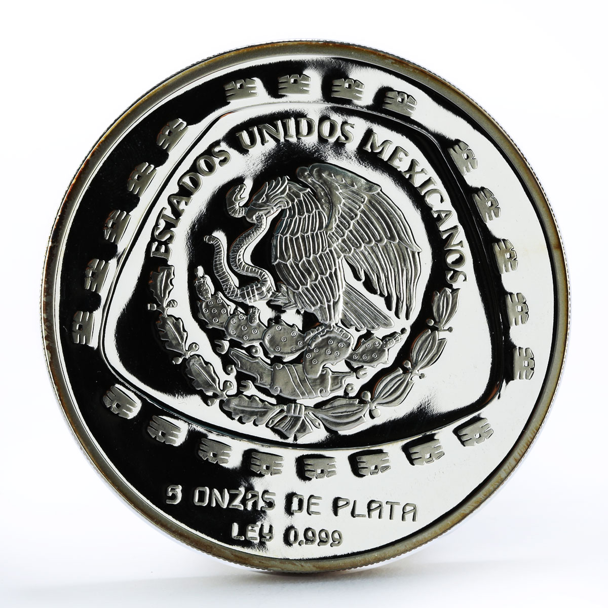 Mexico 10 pesos Toltec series Atlantes proof silver coin 1998