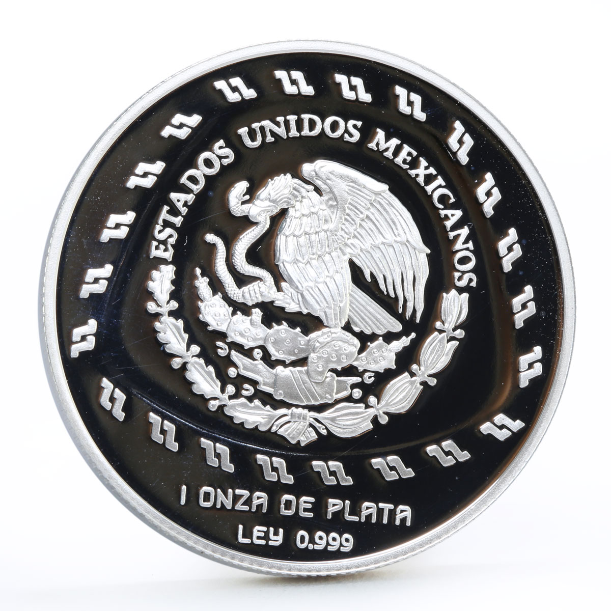 Mexico 5 pesos Precolombina series Quetzalcoatl proof silver coin 1998