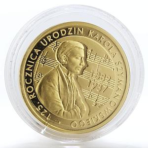 Poland 200 zloty 125th Anniversary Birth Karol Szymanowski gold coin 2007