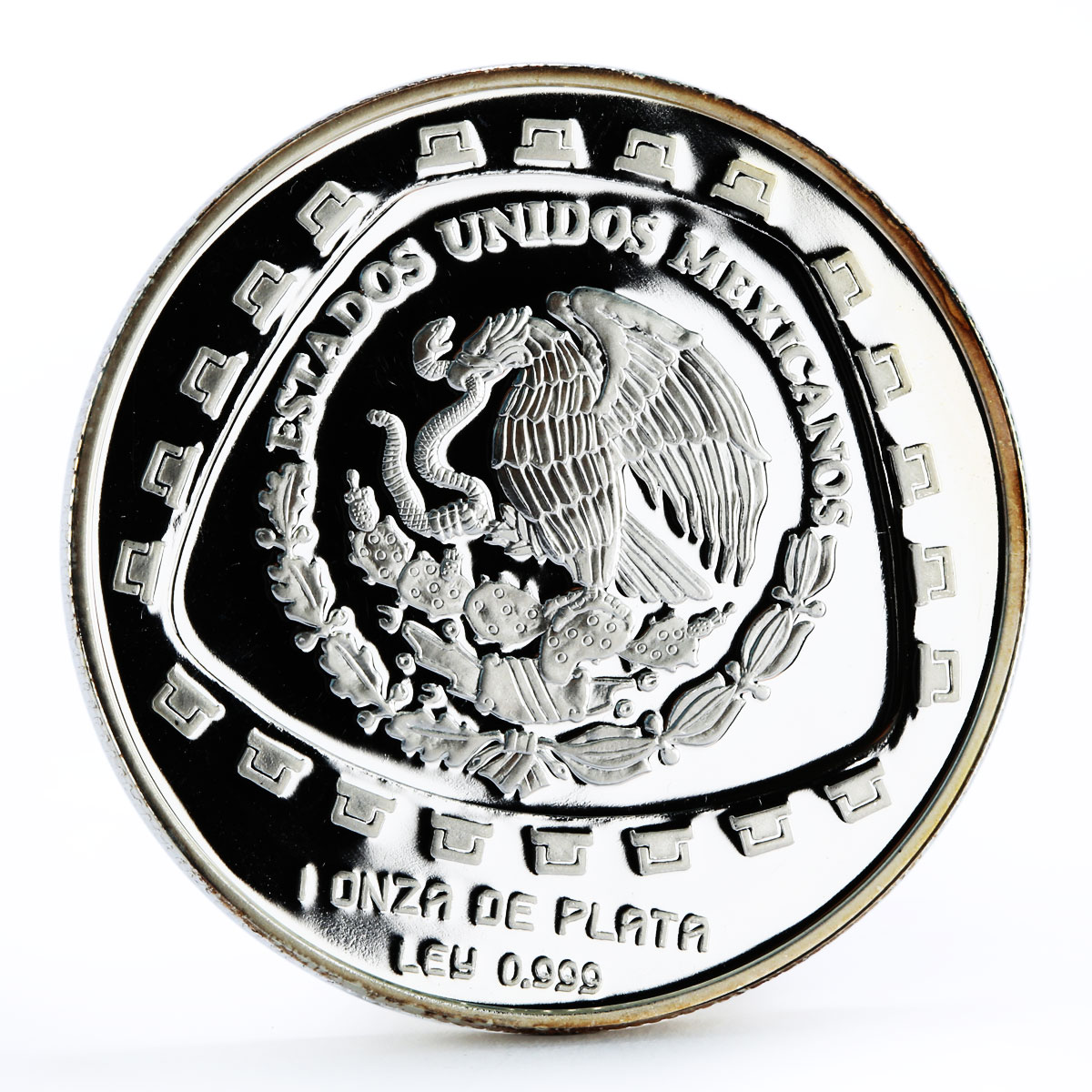 Mexico 5 pesos Animal Jaguar Sculpture proof silver coin 1998