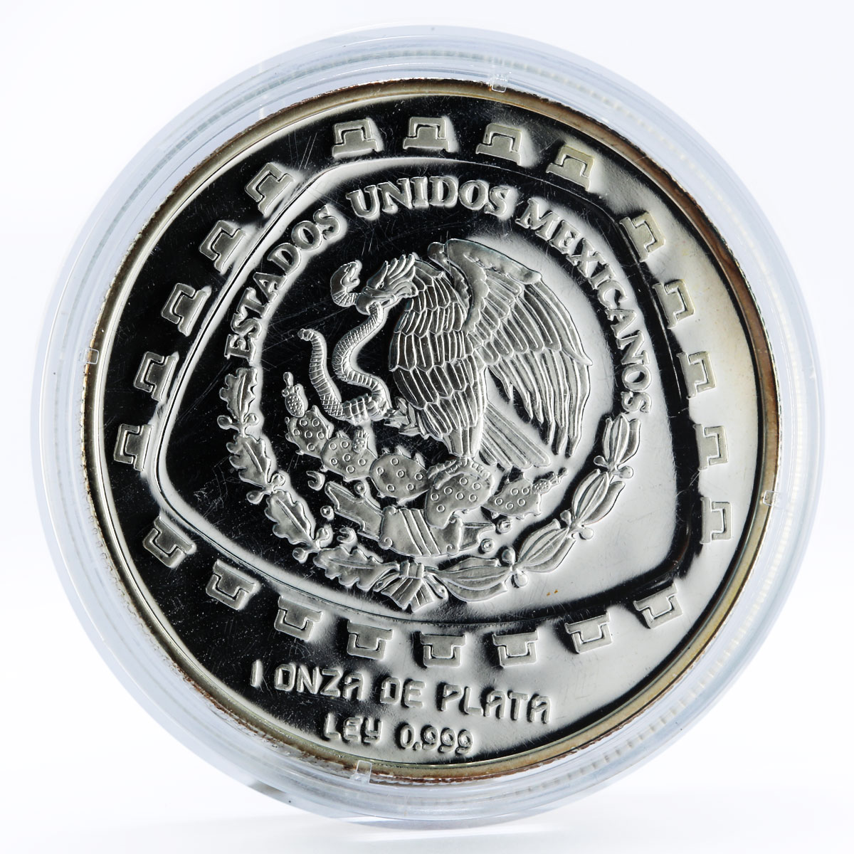 Mexico 5 pesos Animal Jaguar Sculpture proof silver coin 1998