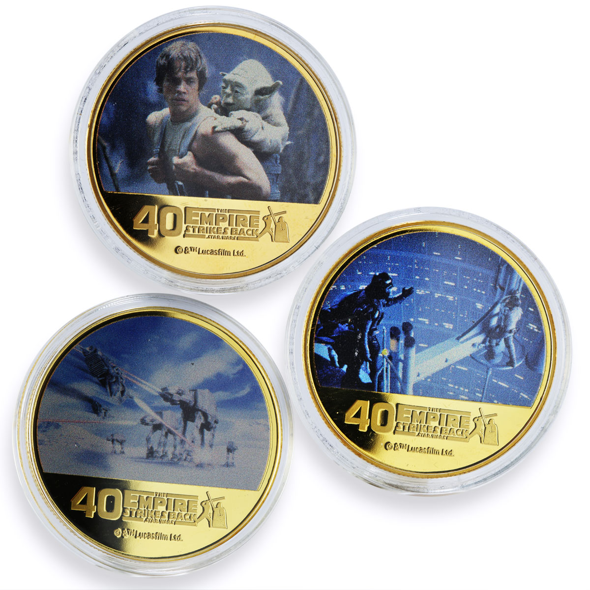 Niue set of 3 coins Star Wars Empire Strikes Back gilded CuNi coins 2020