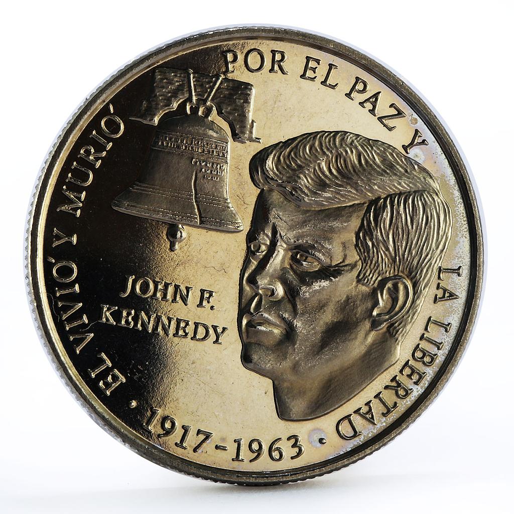 Panama 1 balboa President John Kennedy Statesman Bell Politics nickel coin 1988