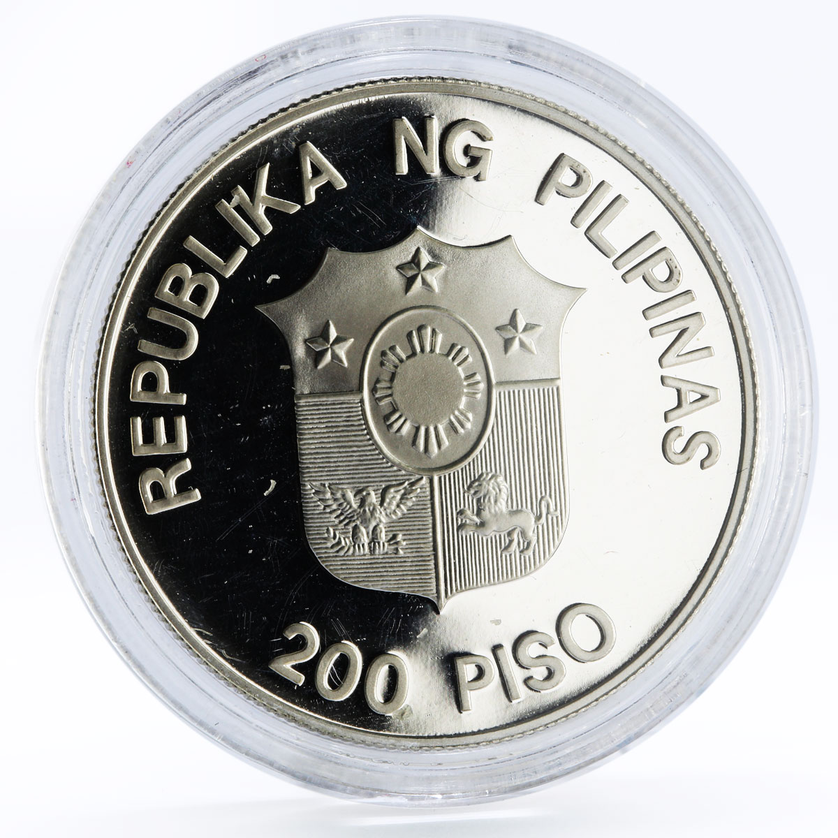 Philippines 200 piso WWF series Mindoro Buffalo proof silver coin 1987