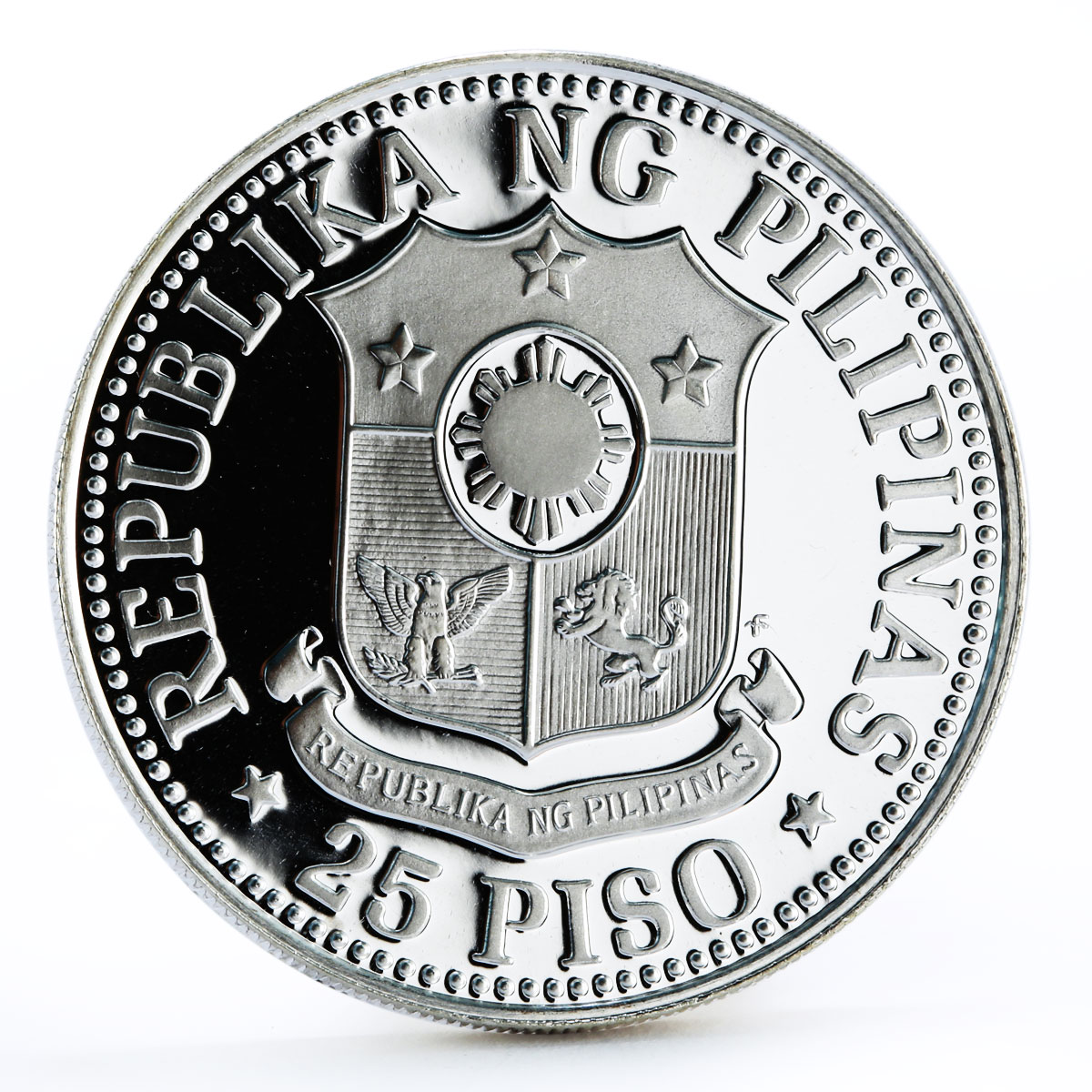 Philippines 25 piso Woman Holding Grain proof silver coin 1976