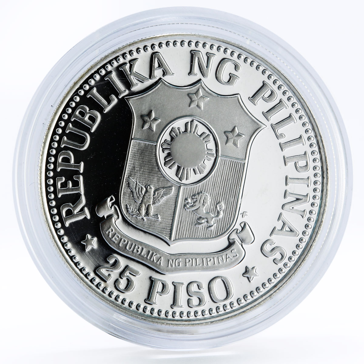 Philippines 25 piso Woman Holding Grain proof silver coin 1976