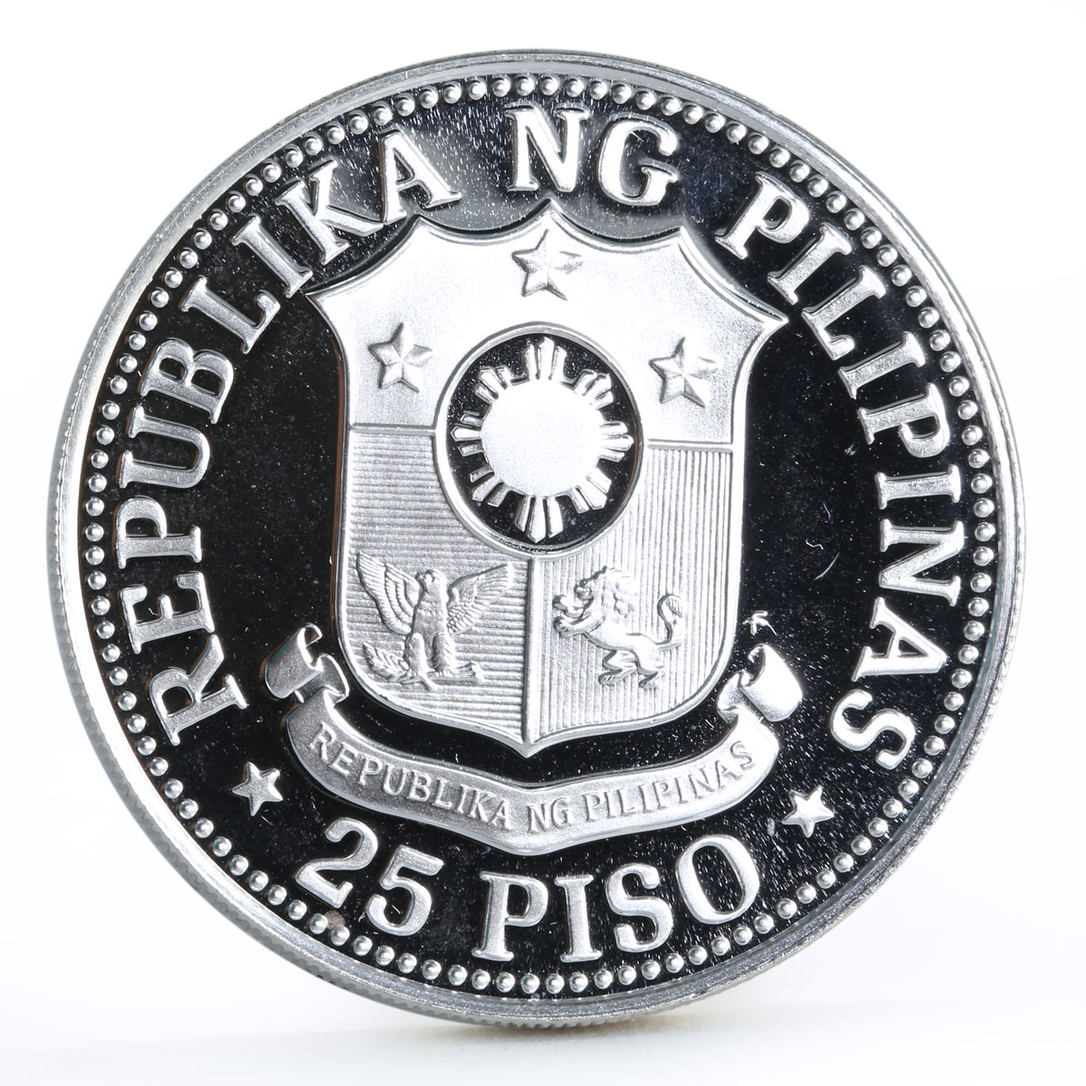 Philippines 25 piso Woman Holding Grain proof silver coin 1976