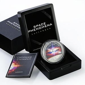 Benin 1500 francs Space Phenomena Supernova Star colored silver coin 2016