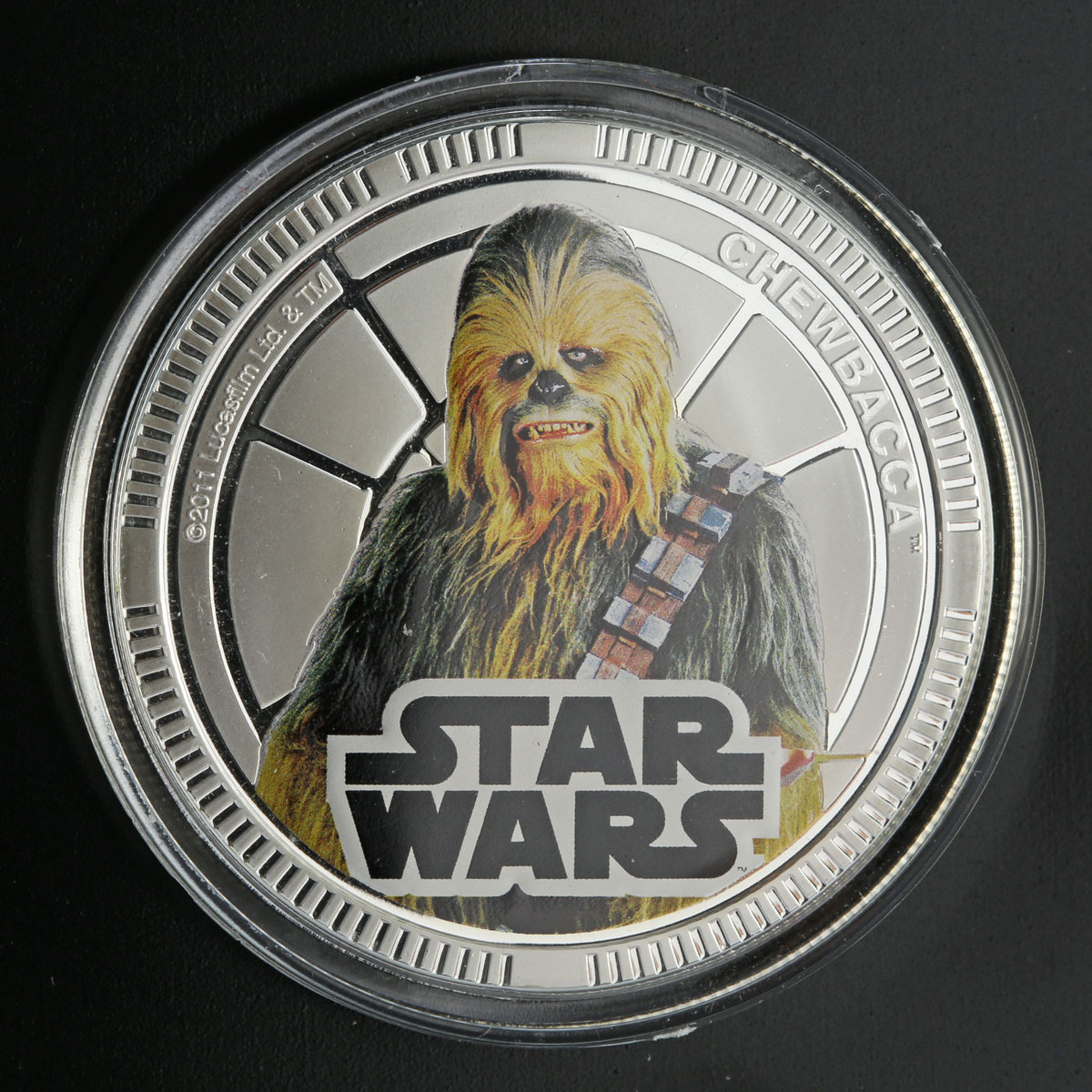 Niue 1 dollar Star Wars series Chewbacca silverplated coin 2011