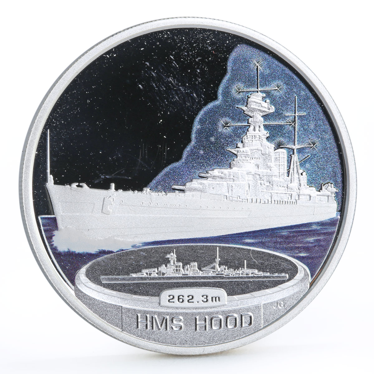 Tuvalu set of 5 coins Fighting Ships of WWII colored proof silver coin 2007