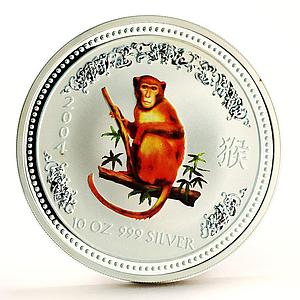 Australia 10 dollars Lunar Calendar series I Year of Monkey silver coin 2004
