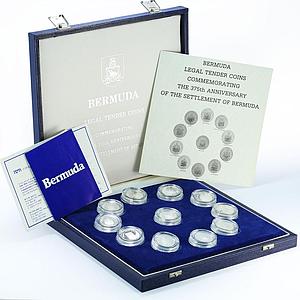 Bermuda set of 11 coins 375th Anniversary of Settlement silver coins 1984