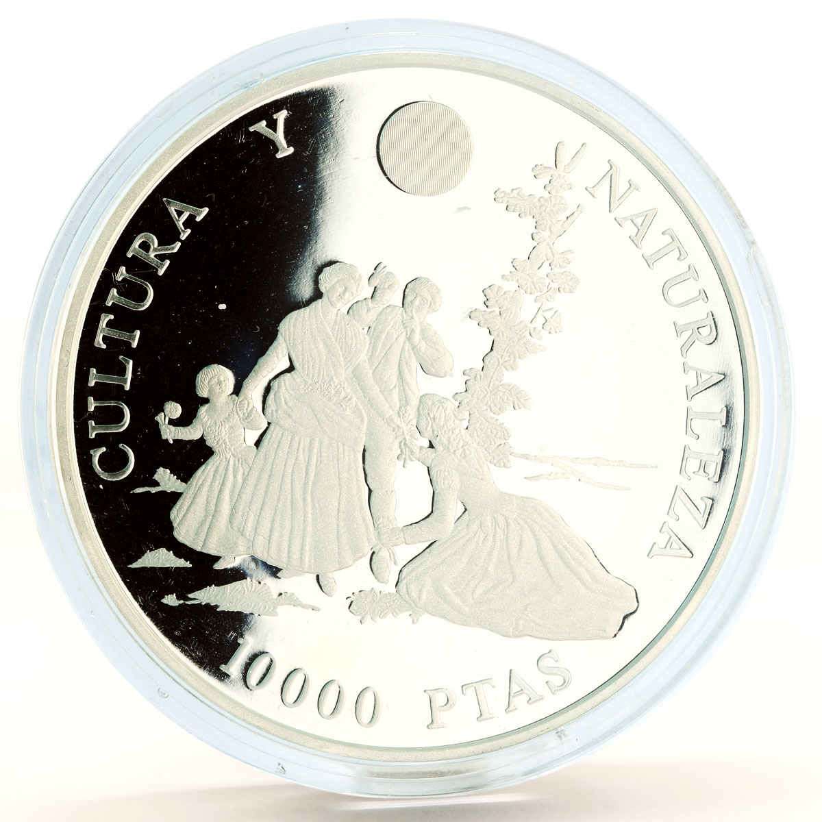 Spain 10000 pesetas Art series Naked Maja and Flower Pickers silver coin 1996