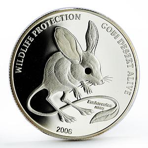Mongolia 500 togrog Wildlife Protection series Jerboa proof silver coin 2006