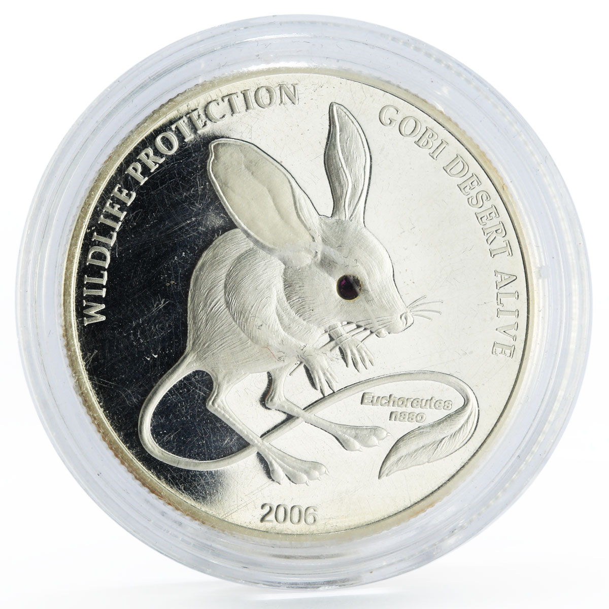 Mongolia 500 togrog Wildlife Protection series Jerboa proof silver coin 2006