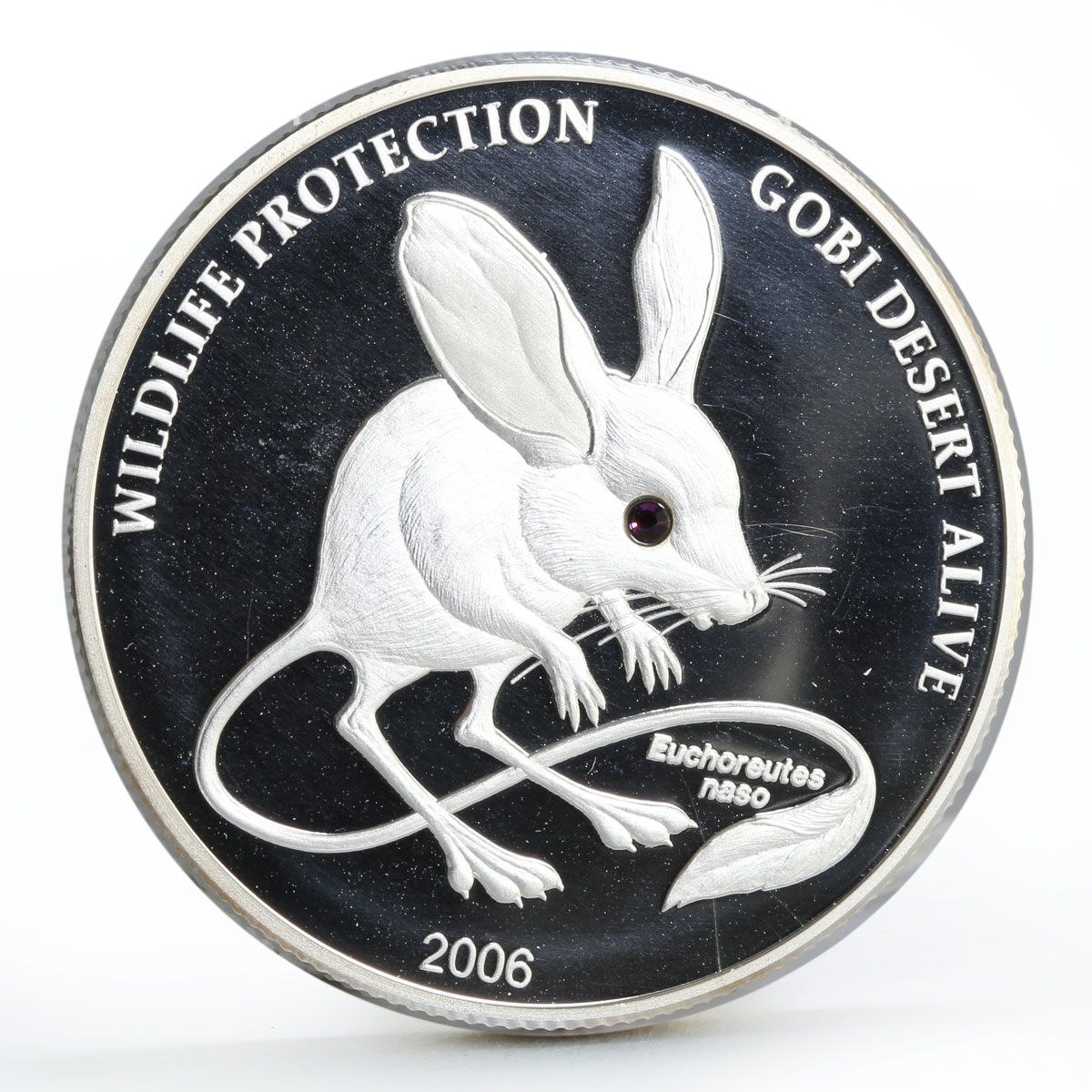 Mongolia 500 togrog Wildlife Protection series Jerboa proof silver coin 2006