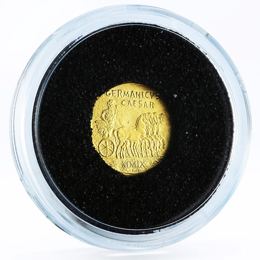 Palau 1 dollar Germanicus Dupondius Julius Caesar Rome gold coin 2009