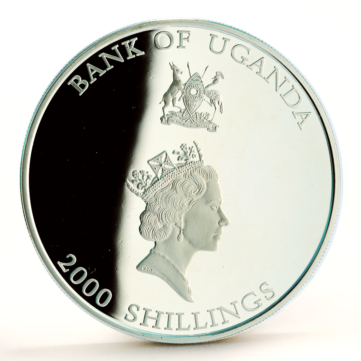 Uganda 2000 shillings Illusion Spirit Of the Mountain proof silver coin 2001